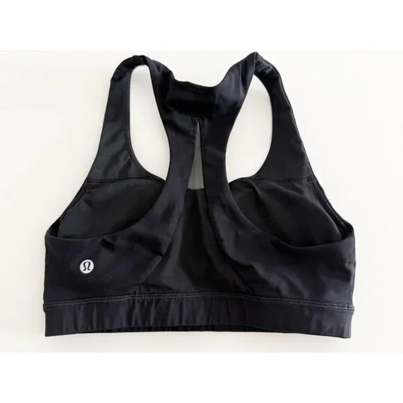 Lululemon Women's Training Invigorate Black Mesh Racerback Sports Bra Size 6 - Picture 5 of 15
